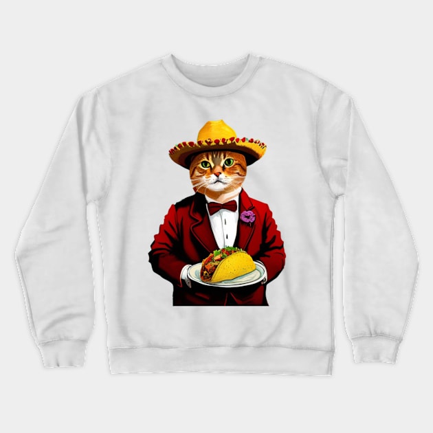 Taco Cat Provides All the Tacos Crewneck Sweatshirt by DestructoKitty